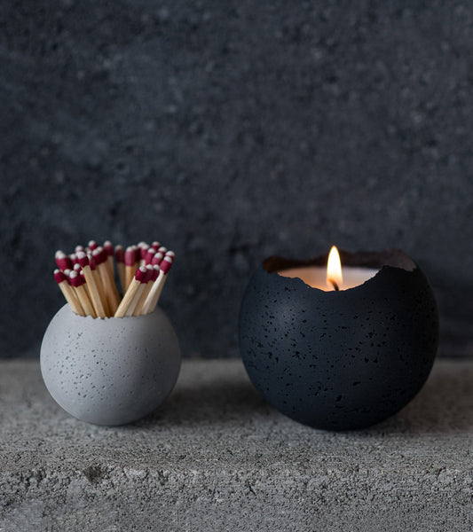 M - Orbis Concrete Candle - Black