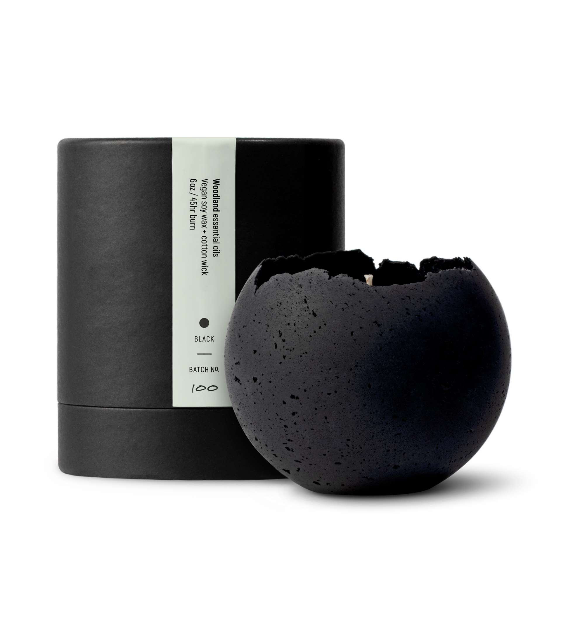 M - Orbis Concrete Candle - Black M - Orbis Concrete Candle - Black