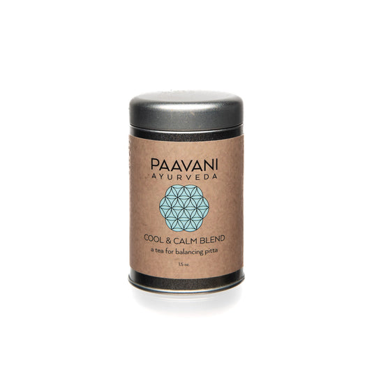 Paavani Ayurveda tea canister on a white background