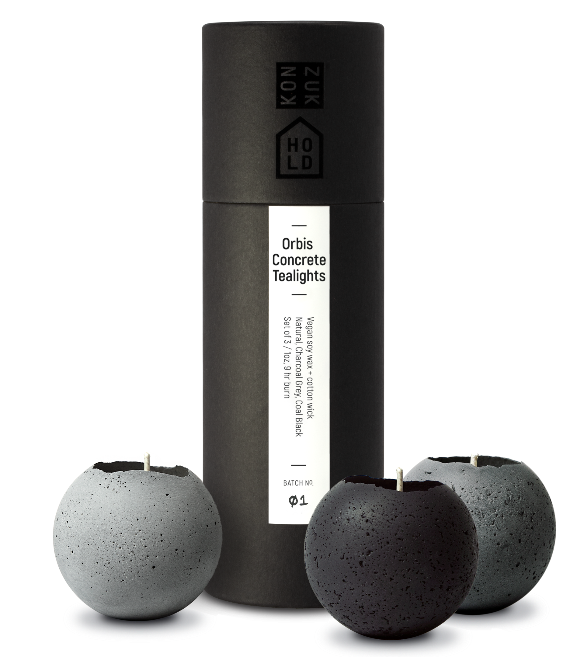 S - Orbis Concrete Tealights x3 S - Orbis Concrete Tealights x3