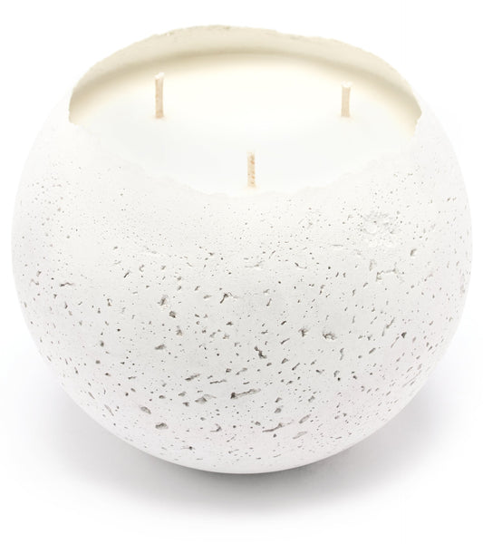 L Orbis 3-wick Concrete Candle - White
