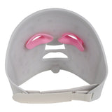 Gray face mask with pink eye covers on a white background