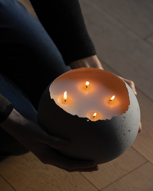 XL Orbis 4-wick Concrete Candle - Natural