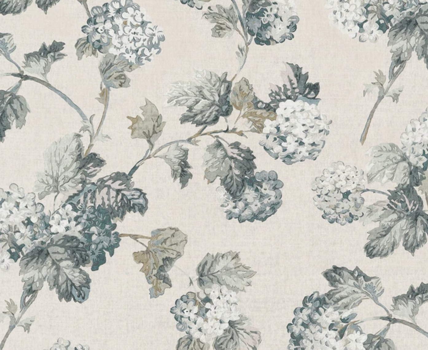 Floral pattern with blue and green leaves on a beige background