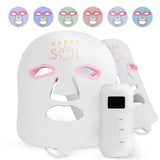Happy Sol LED face mask with control panel on a white background