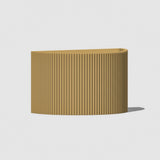Rectangular planter with ribbed texture on a light gray background
